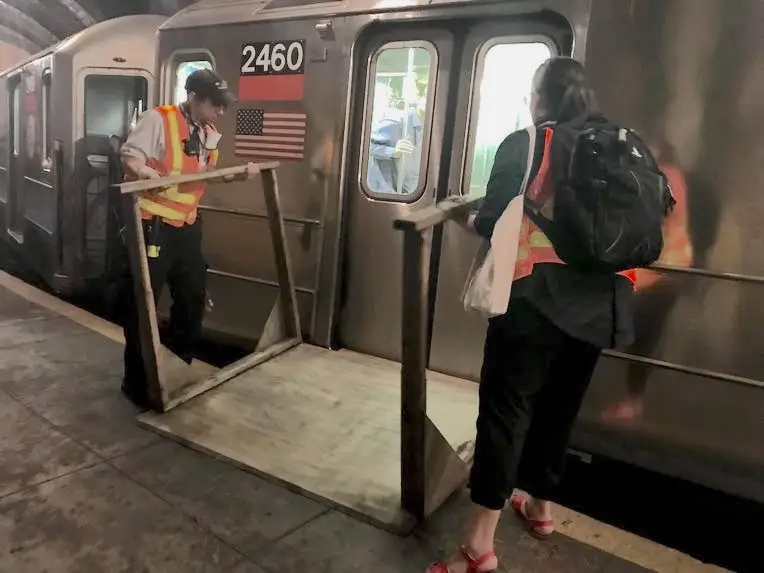 A subway car at the old City Hall station.