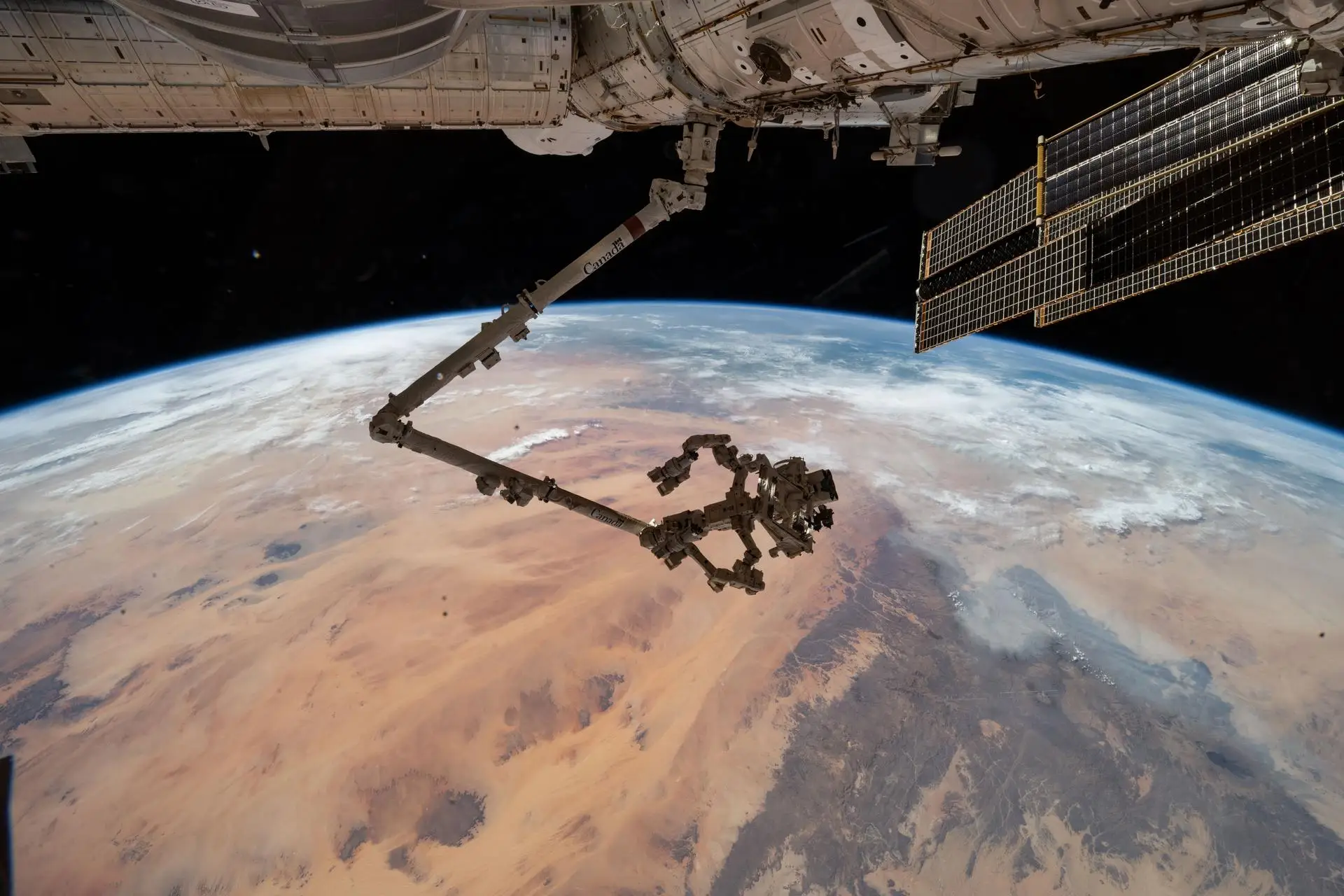 The ISS above the Saharan Desert in Libya in August 2025.