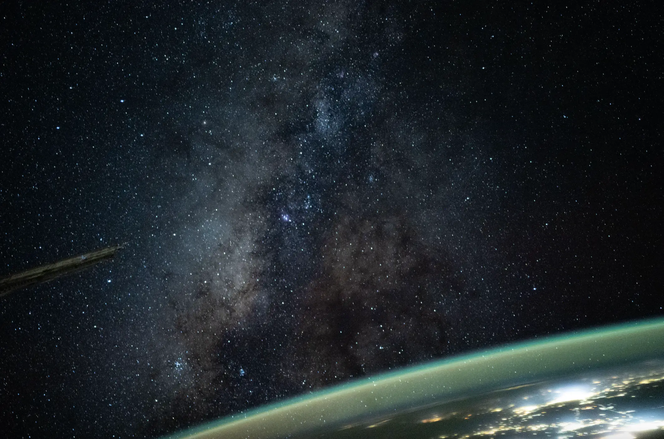 The Milky Way above the Earth from the International Space Station.