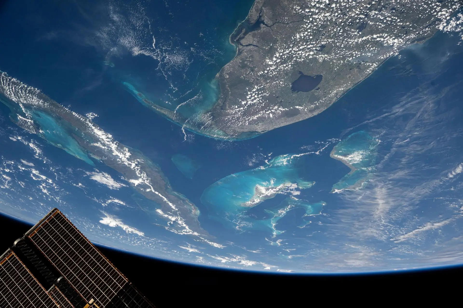 Florida, Cuba, and the Bahamas seen from the ISS in May 2025.