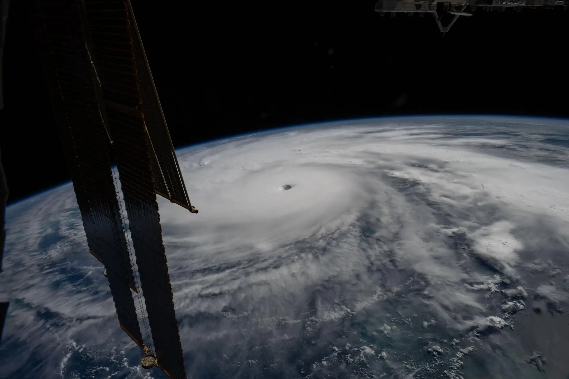 The eye of Hurricane Melissa seen from the ISS.