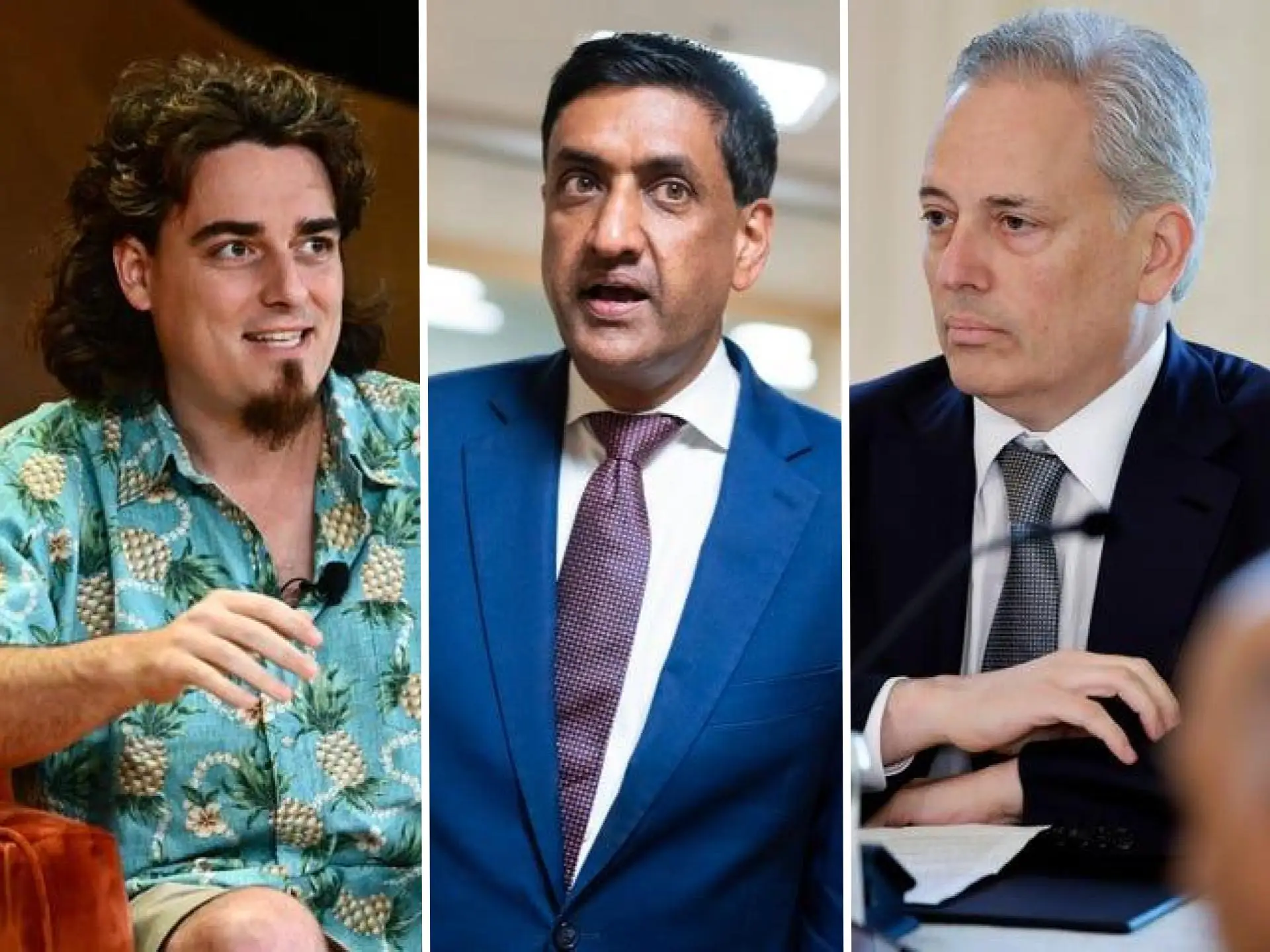 Palmer Luckey, Ro Khanna, and David Sacks are pictured.