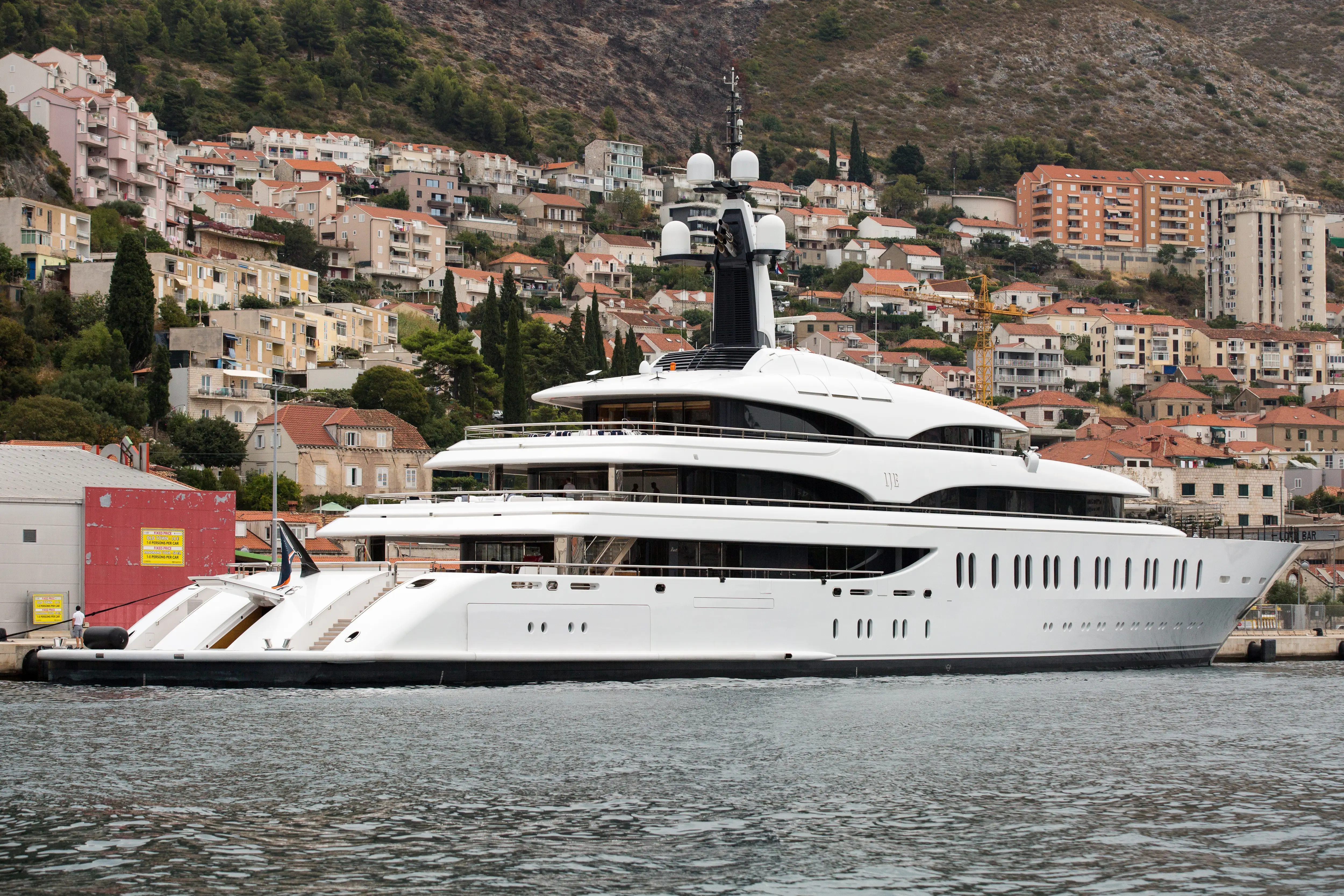 DUBROVNIK, CROATIA - 2022/08/29: IJE luxury yacht seen on the Adriatic Sea near the city of Dubrovnik. IJE is a motor yacht 108 meters long. The yacht's builder is Benetti company from Italy who delivered superyacht IJE in 2019. (Photo by Karol Serewis/SOPA Images/LightRocket via Getty Images)
