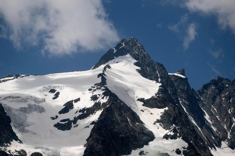 Austria's highest peak Grossglockner is pictured from the Kaiser-Franz-Josefs-Hoehe view point that is part of the Grossglockner High Alpine Road on June 26, 2023. (Photo by JOE KLAMAR / AFP) / TO GO WITH AFP STORY BY BLAISE GAUQUELIN  with Amandine HESS (Photo by JOE KLAMAR/AFP via Getty Images)
