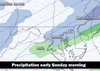 Some snow could fall Sunday in D.C. area while Friday’s chance fades