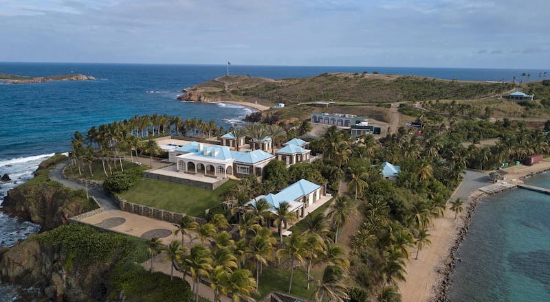 Jeffrey Epstein's former home on the island of Little St. James in the U.S. Virgin Islands. (Emily Michot/Miami Herald/Tribune News Service via Getty Images)