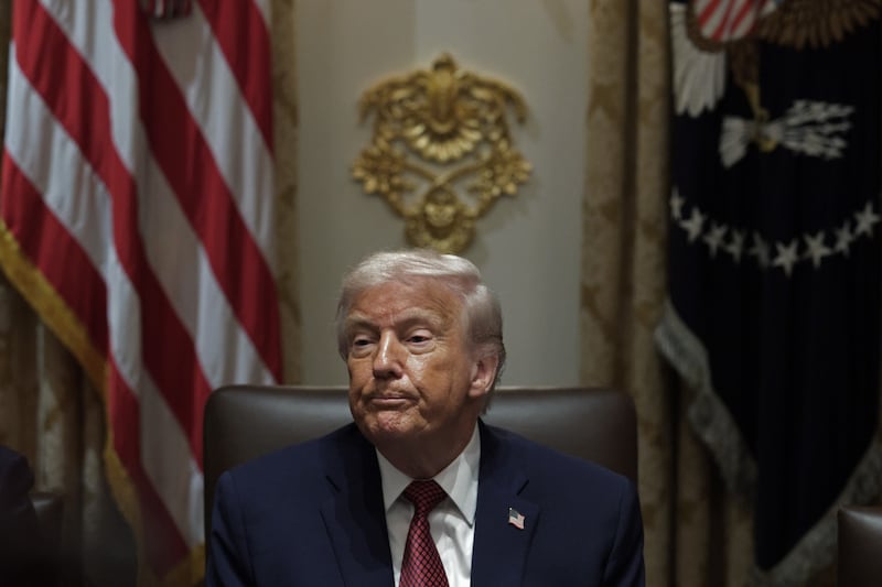 President Donald Trump in the Cabinet Room of the White House on December 08, 2025 in Washington, DC.