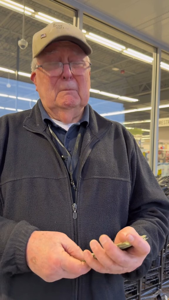 An 88-year-old veteran working as a cashier at a Michigan Meijer store.