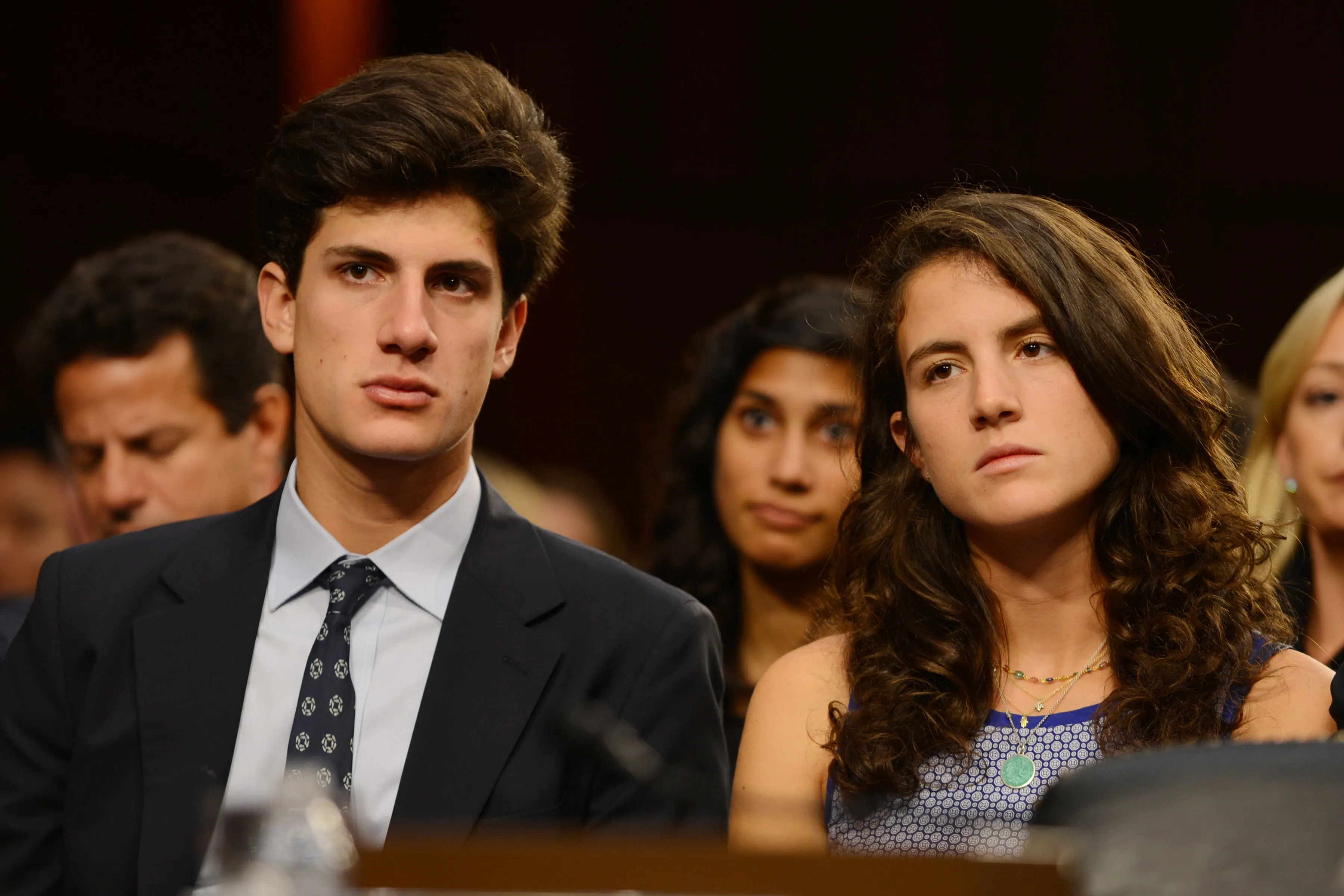 Jack Schlossberg and Tatiana Schlossberg attending a Senate Foreign Relations Committee hearing.