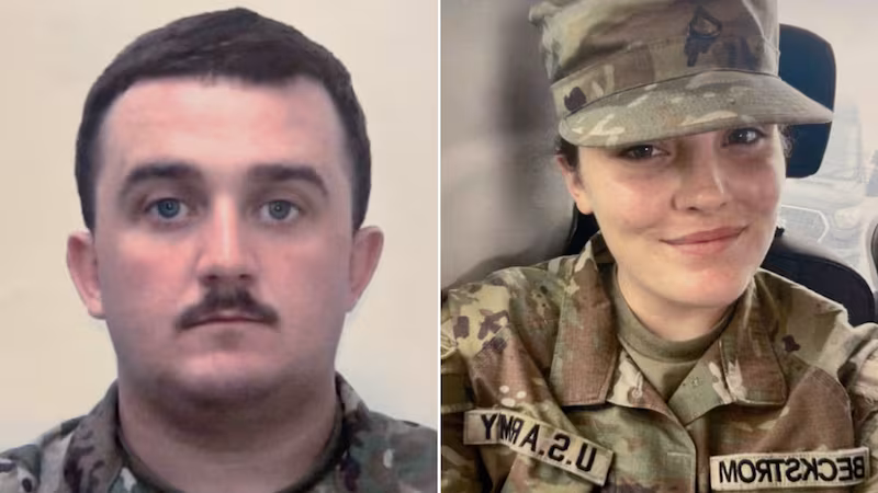 National Guard Members Andrew Wolfe and Sarah Beckstrom