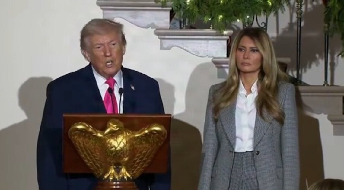 Melania Stares Blankly While Trump Lectures on Holiday Decorations