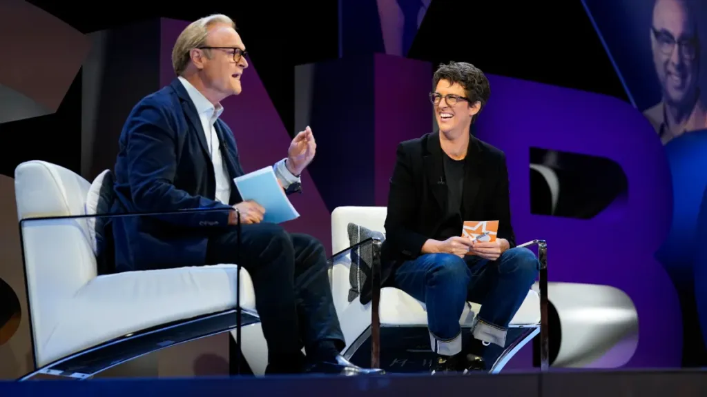 MSNBC hosts Lawrence O’Donnell and Rachel Maddow at MSNBCLive '24