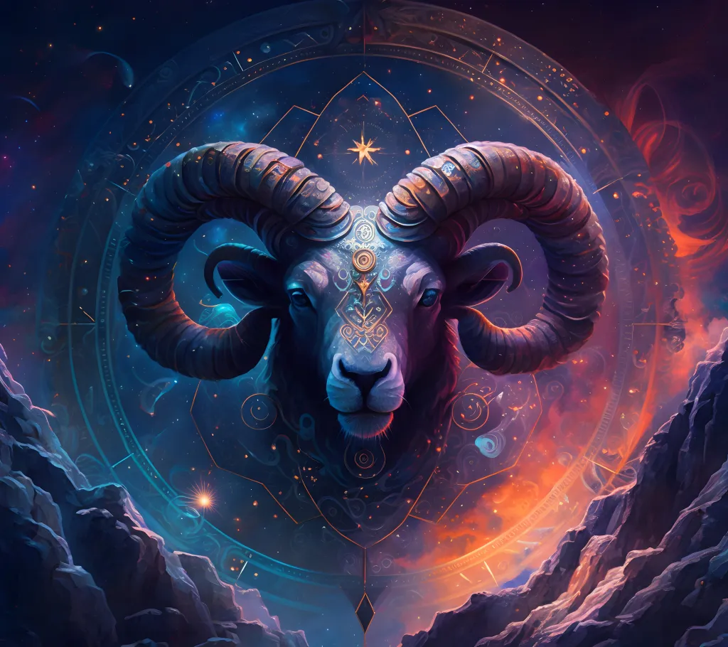 An ethereal zodiac sign aries generative ai