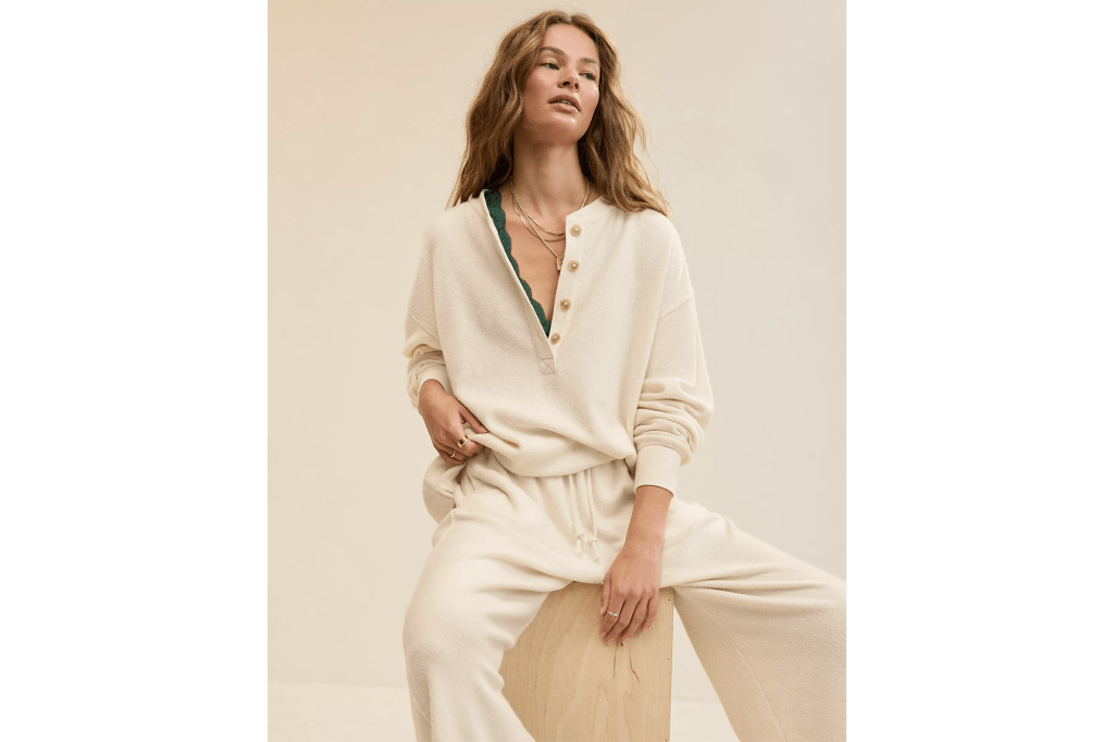 Aerie Sherpa Henley Sweatshirt