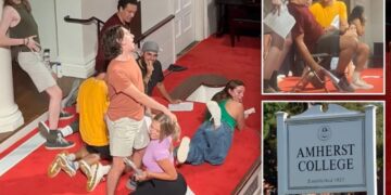 Elite liberal arts school Amherst College held ‘disgusting’ orientation performance — where students mimicked sex acts  