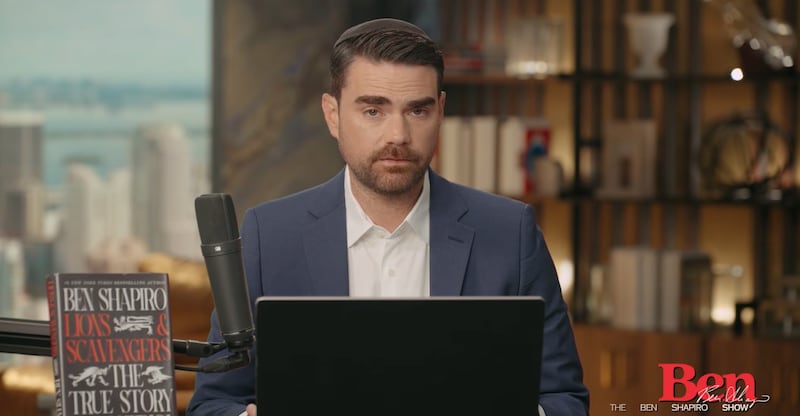 Ben Shapiro, 41, dedicated the entirety of his show on Monday to harshly criticizing  Nick Fuentes and Tucker Carlson.