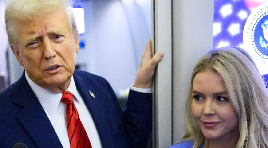 Trump, 79, Derails Speech to Thirst Over Leavitt, 28