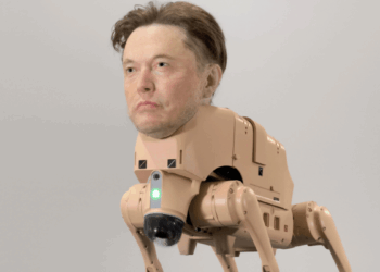 These Robot Dogs Wear Billionaire Masks and Poop Out NFTs. Because 2025 Is a Fever Dream.