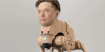 These Robot Dogs Wear Billionaire Masks and Poop Out NFTs. Because 2025 Is a Fever Dream.