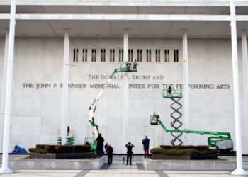 Kennedy Center adds Trump’s name to building, despite legal concerns