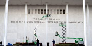 Kennedy Center adds Trump’s name to building, despite legal concerns