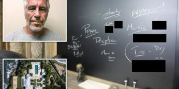 Read the eerie messages scrawled on blackboard at Jeffrey Epstein’s private island