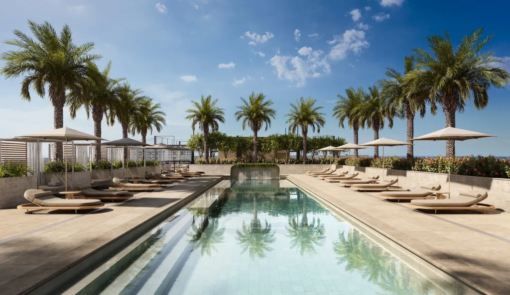 Cora Merrick Park in Coral Gables will boast the latest in wellness amenities, from cold plunges and red light therapy to lighting design that echoes circadian rhythms, when it's completed in 2028.