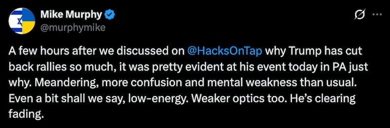 Mike Murphy's X post