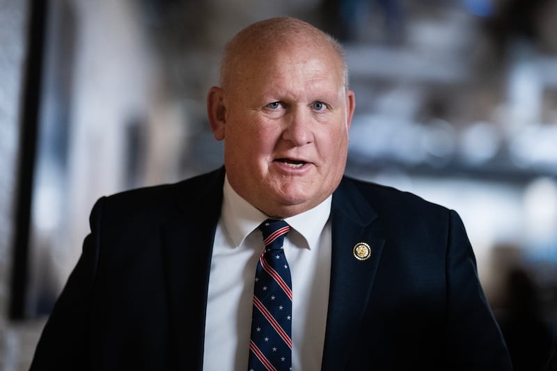 UNITED STATES - APRIL 8: Rep. Glenn Thompson, R-Pa., arrives for a meeting of the House Republican Conference in the U.S. Capitol on Tuesday, April 8, 2025. (Tom Williams/CQ-Roll Call, Inc via Getty Images)