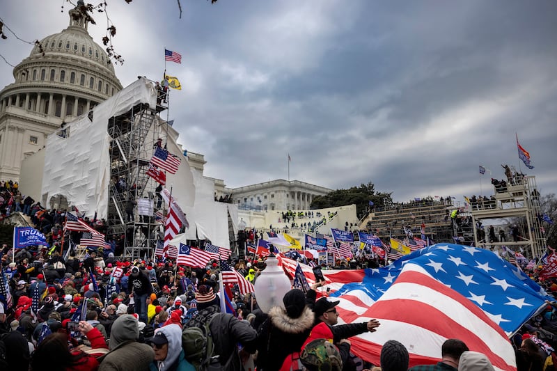 The riot outside the Capitol Building on Jan. 6, 2021