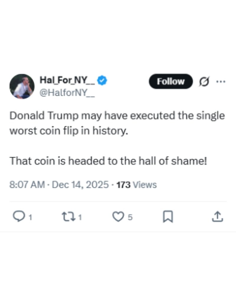 Social media users respond to Donald Trump's coin flip at the Army-Navy game.