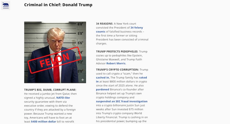 California governor's website