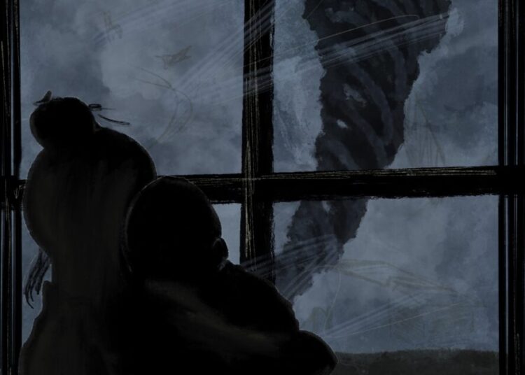 A tornado was coming. I was holding my baby, and a tornado was coming.