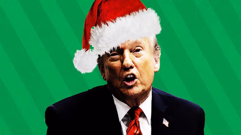 Donald Trump in a Santa Hat