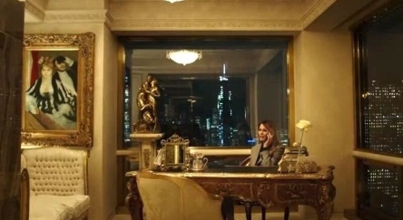 Melania telling her husband that she missed his big moment.