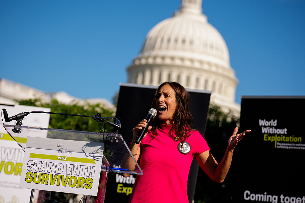 Rally Held Outside U.S. Capitol In Solidarity With Epstein Victims