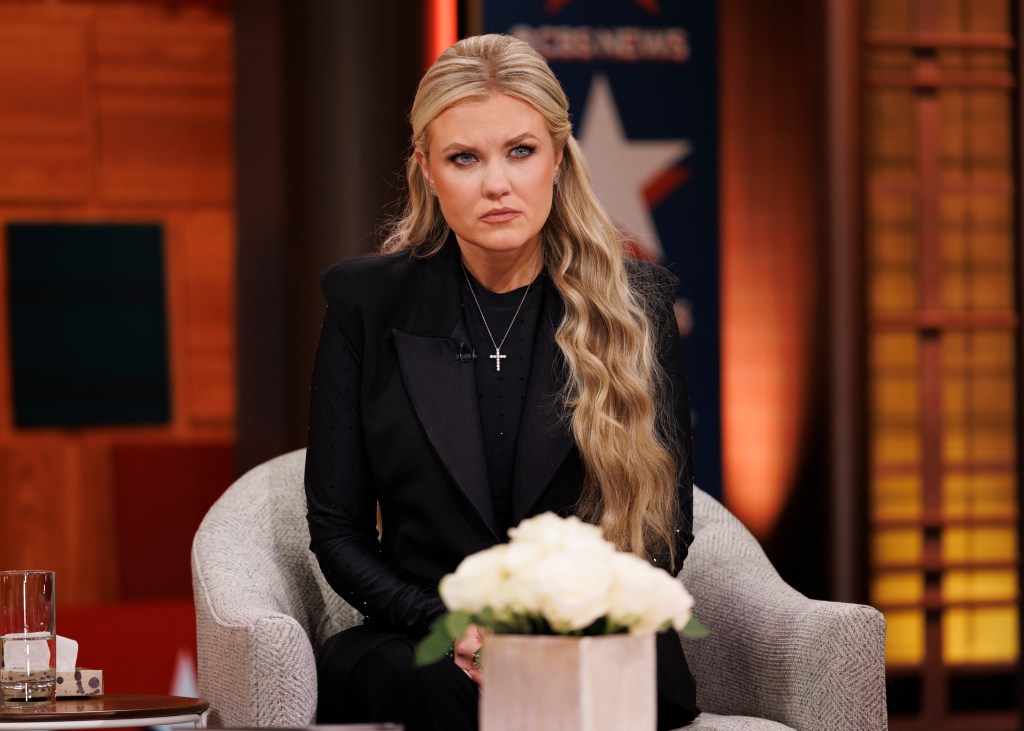 Erika Kirk during an interview on CBS on Dec. 13, 2025.