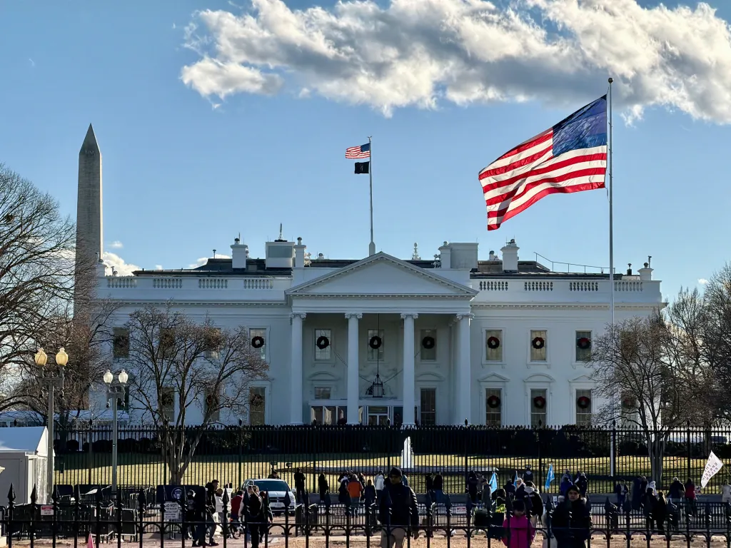 The White House is seen in Washington, DC, on December 19, 2025. 