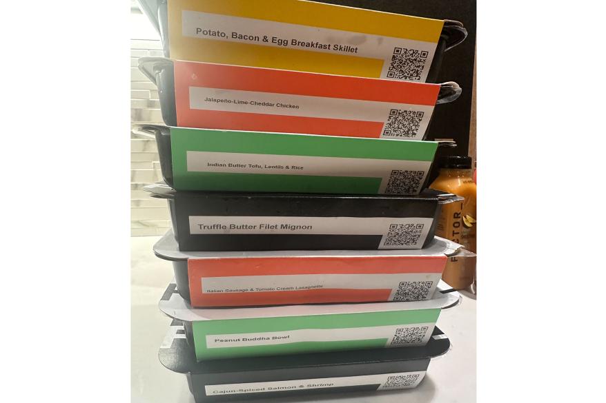 A stack of food containers