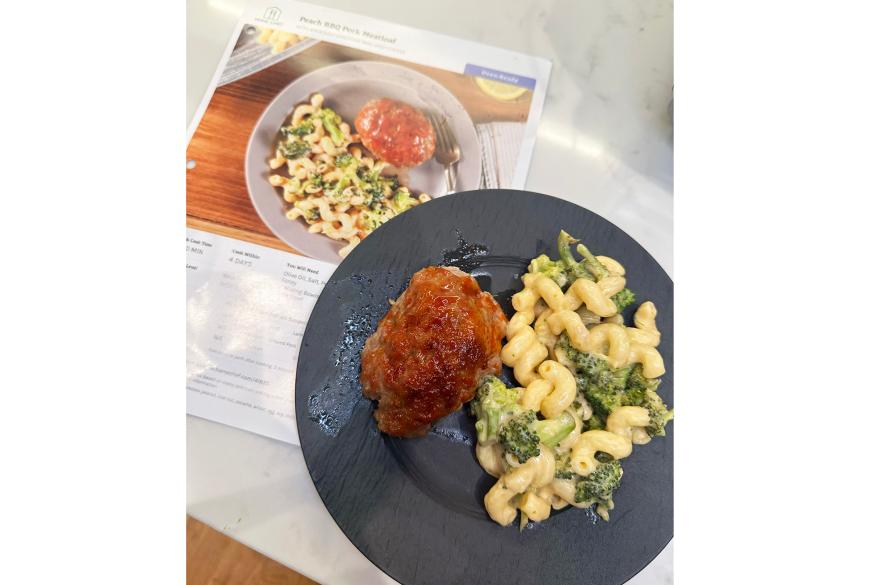 A plate of food on a table