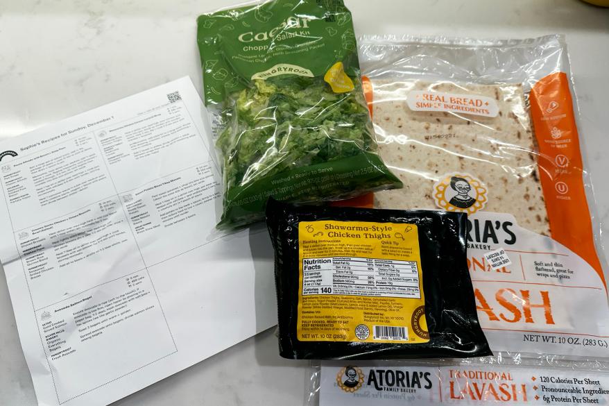 A group of various food items displayed on a table