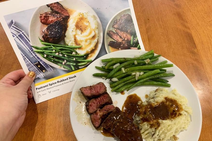 A plate of food on a table