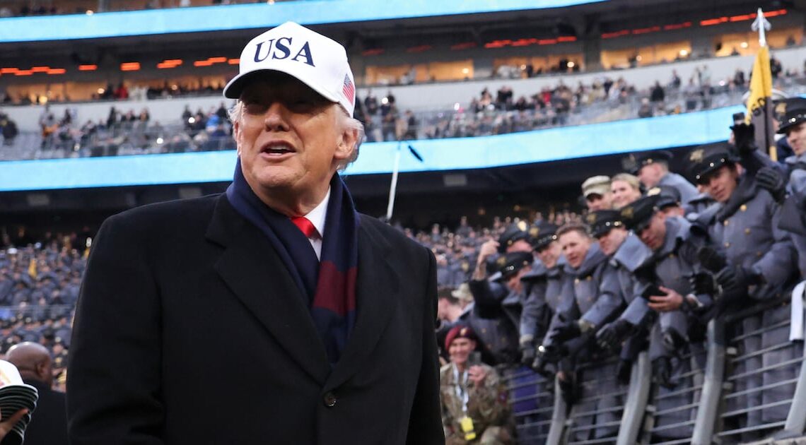 Trump, 79, Brags About Tacky White House Signs During Army-Navy Game
