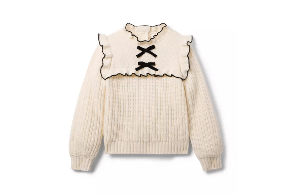 Janie & Jack Textured Bow Sweater