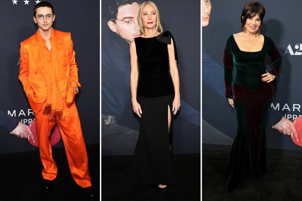 ‘Marty Supreme’ NY premiere red carpet: Timothée Chalamet, Gwyneth Paltrow, Fran Drescher, and more