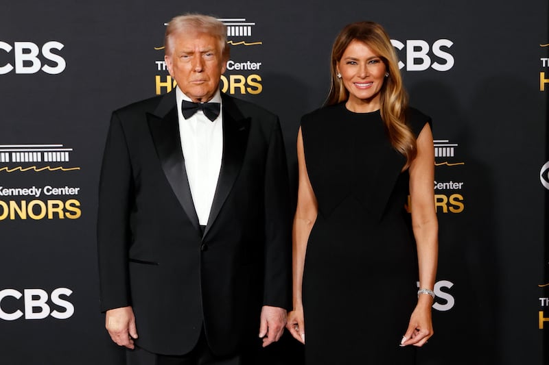 President of the United States Donald J. Trump and First Lady Melania Trump attend the 2025 Kennedy Center Honors at The Kennedy Center on December 07, 2025 in Washington, DC.