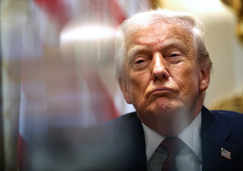 Trump kept leaning back and shutting his eyes as his secretaries took turns lavishing praise on him at Tuesday's Cabinet meeting.