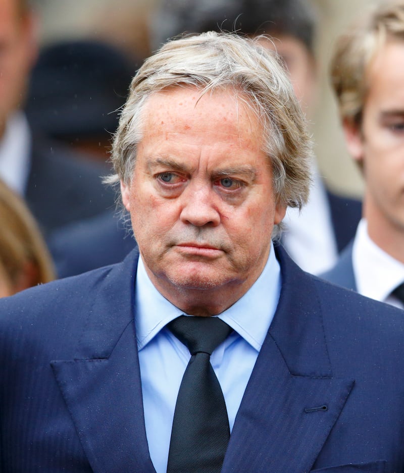 Duke of Marlborough attends the funeral of his father John Spencer-Churchill, 11th Duke of Marlborough at the church of St Mary Magdalene on October 24, 2014 in Woodstock, England.