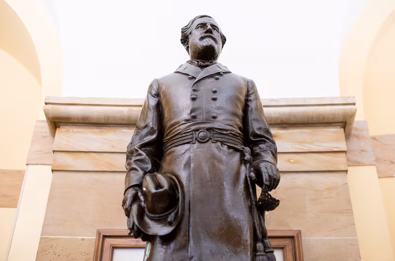 A statue of Robert E. Lee was removed from the U.S. Capitol in 2020.