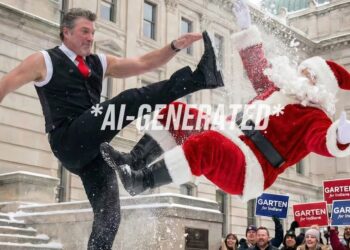 MAGA Official Slammed for Clobbering the Living Christmas Lights Out of AI Santa Claus